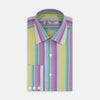 Rainbow Stripe Shirt With T&A Collar and Button Cuffs