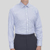 Dark Grey and Navy Triple Check Shirt with T&A Collar and Button Cuffs