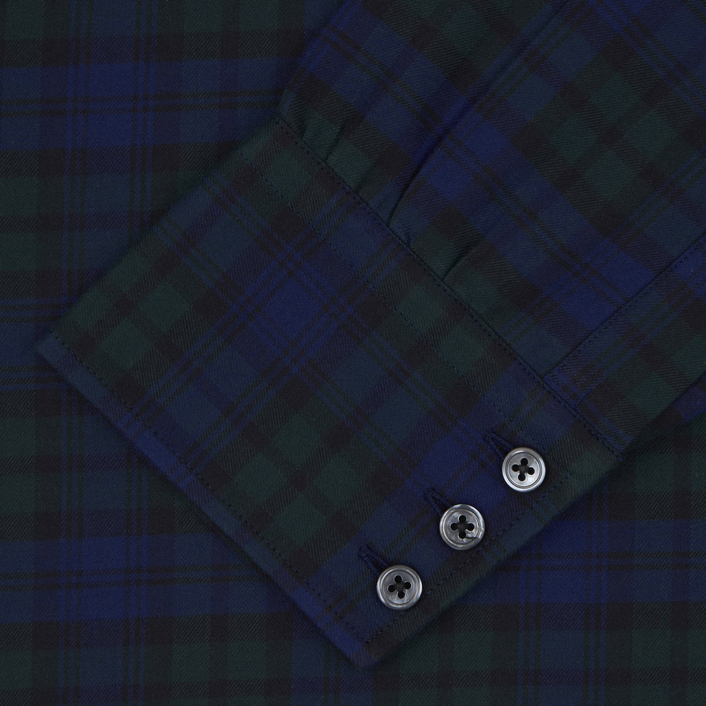 Blackwatch Brushed Cotton Shirt with T&A Collar and Button Cuffs