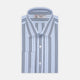 Grey, Turquoise and Sky Blue Mixed Stripe Shirt with T&A Collar and Double Cuffs