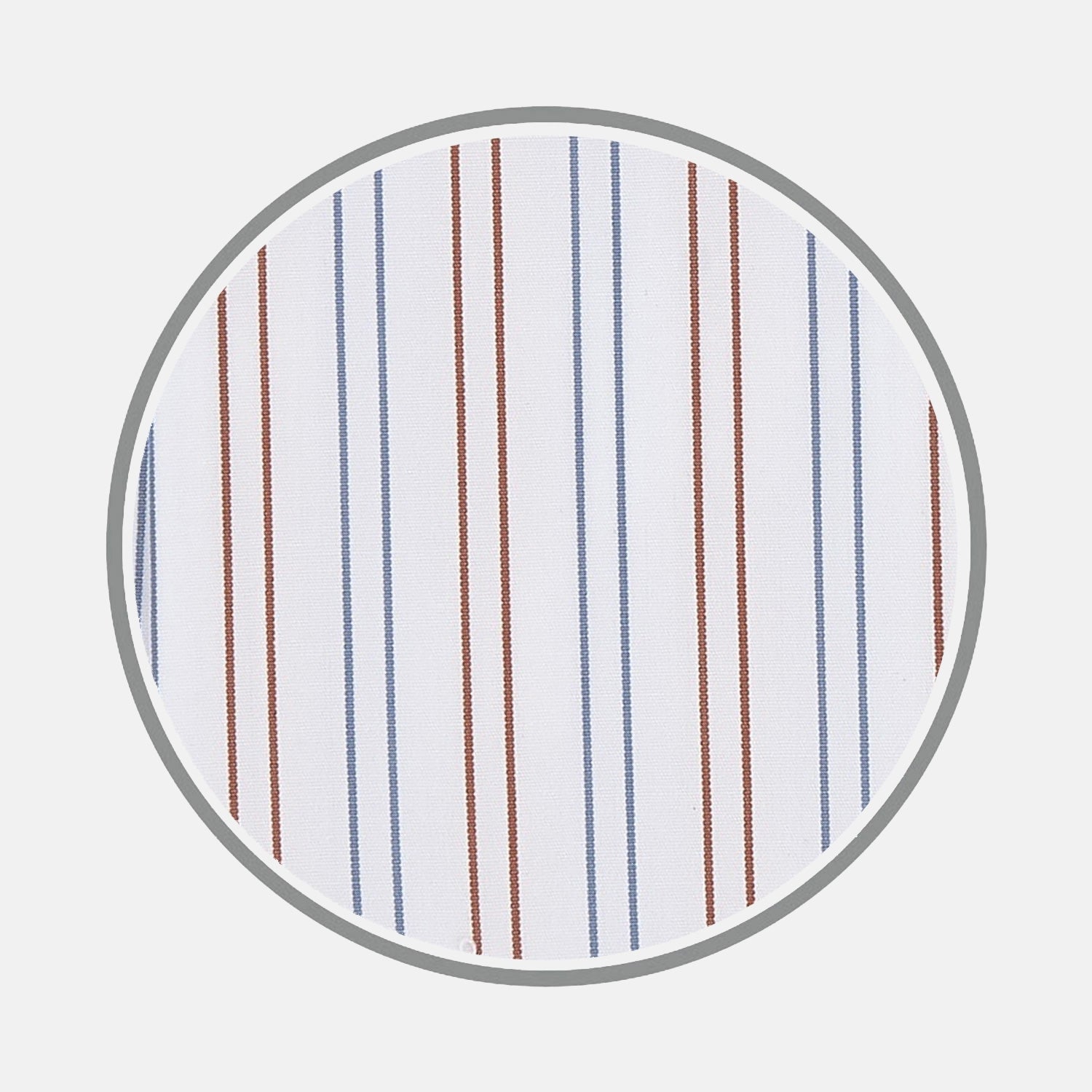 White, Brown and Blue Double Stripe Cotton Fabric