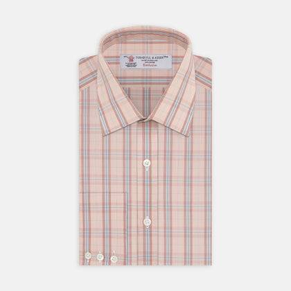 Red, Grey and Navy Mixed Check Shirt with T&A Collar and 3-Button Cuffs