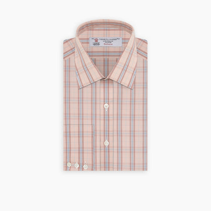 Red, Grey and Navy Mixed Check Shirt with T&A Collar and 3-Button Cuffs Image 2