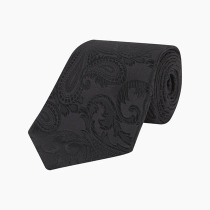 Black Paisley Silk Tie