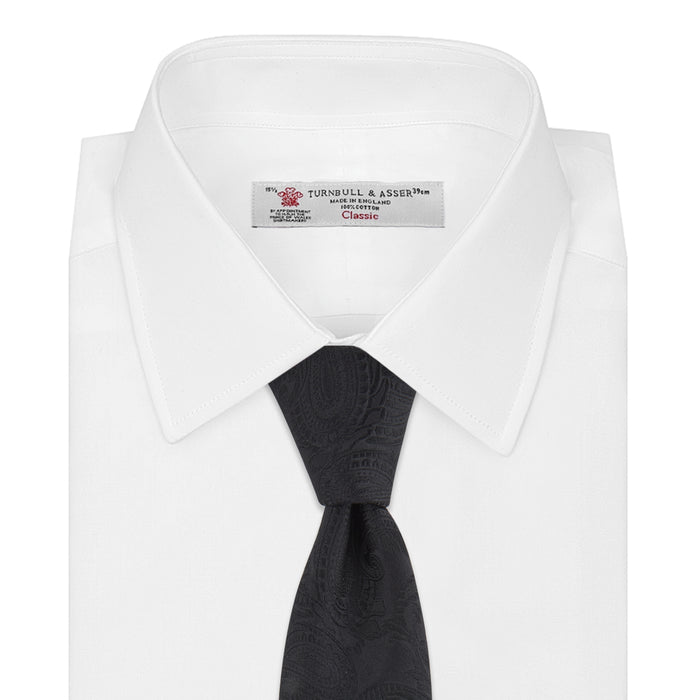 Black Paisley Silk Tie Image 1