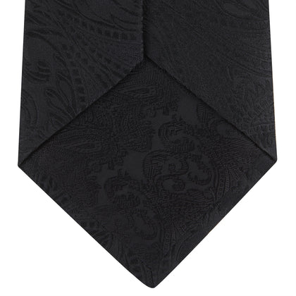 Black Paisley Silk Tie Image 3