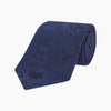 View 1 of product The Navy Paisley Silk Tie by Turnbull & Asser is a classic men's accessory in blue and black, adding sophistication to any look.