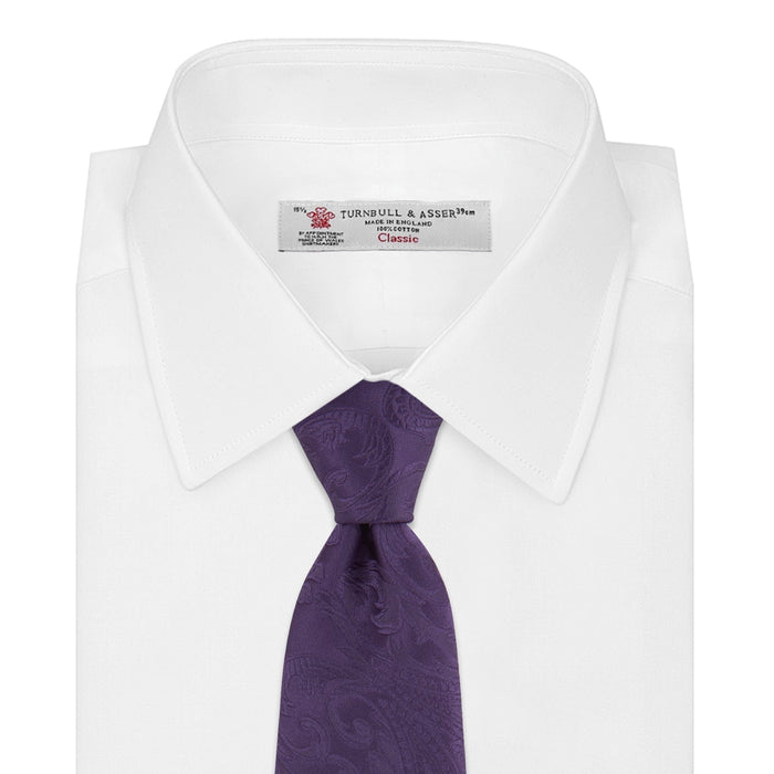 Purple Paisley Silk Tie Image 1