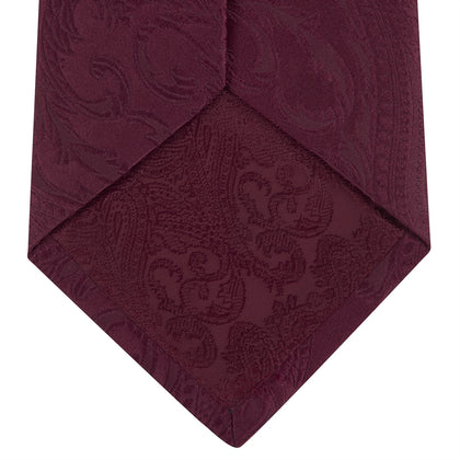 Burgundy Paisley Silk Tie Image 3