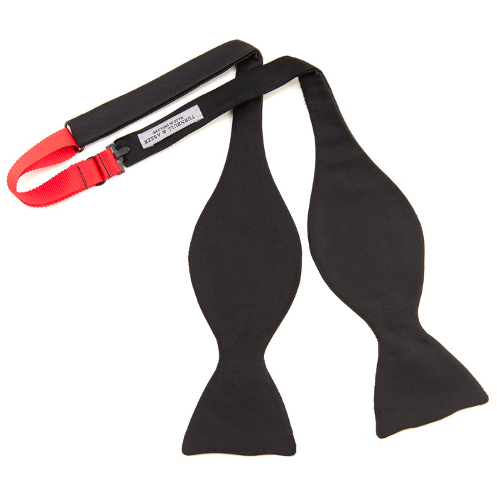 Black Satin Bow Tie Image 2