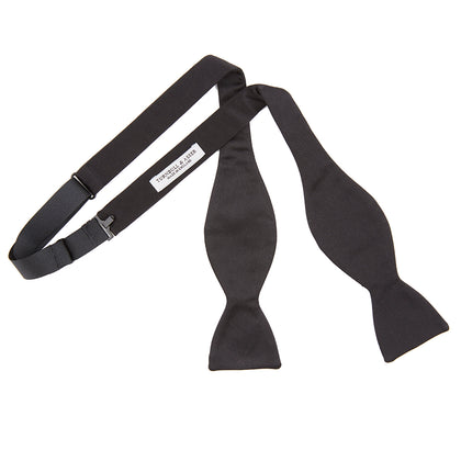 Black Silk Bow Tie Image 3