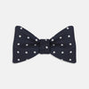 The Churchill Navy and White Spot Silk Bow Tie