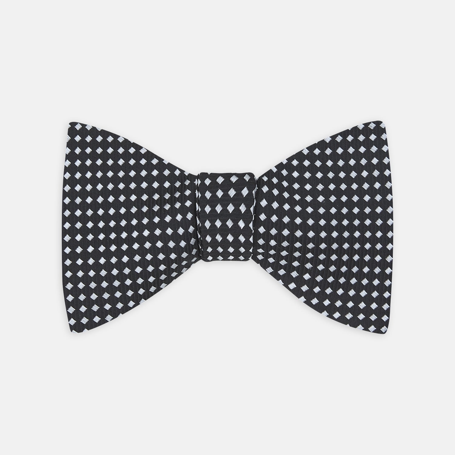 Diamond White Silk Bow Tie