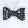 Diamond Black and White Silk Bow Tie