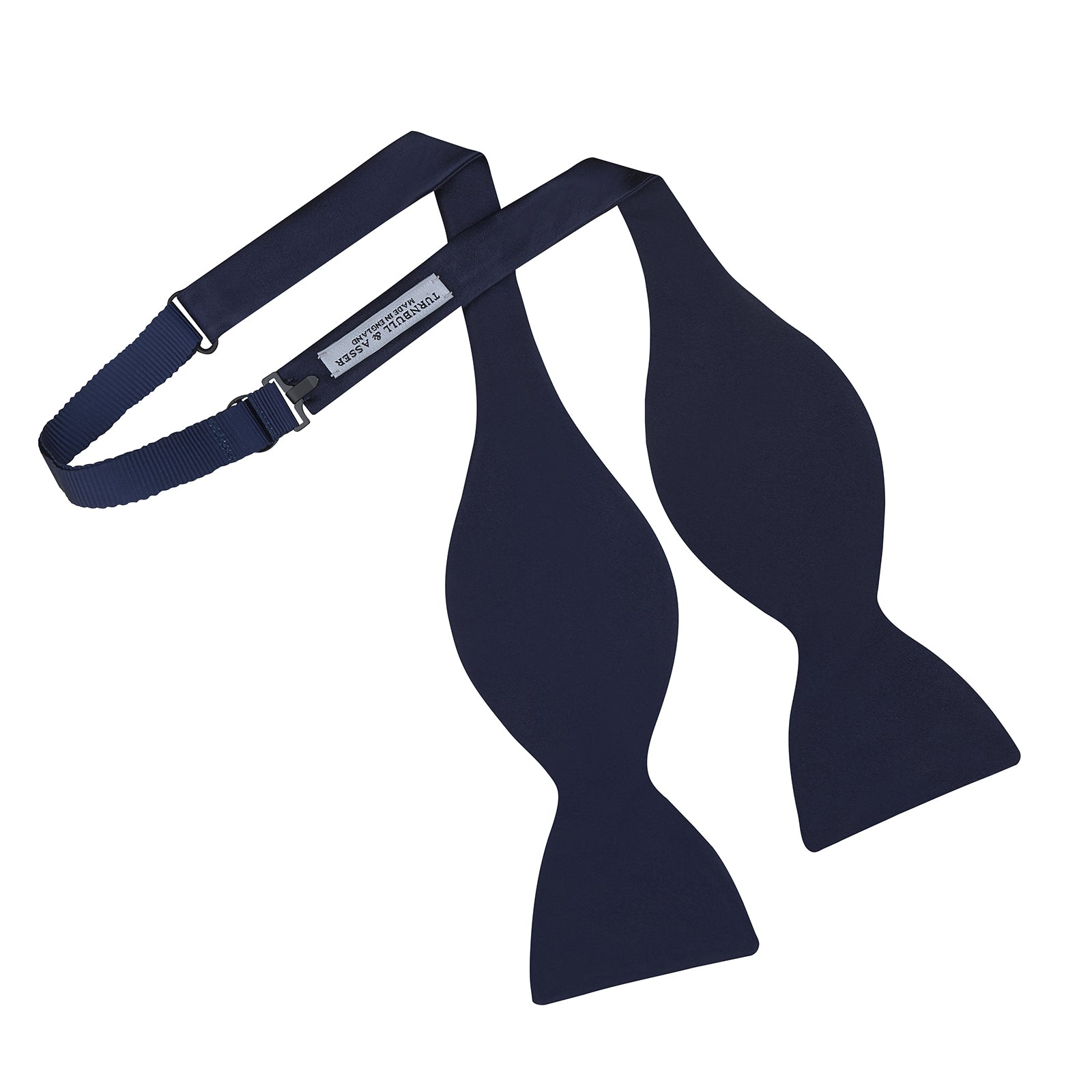 Navy Satin Silk Bow Tie | Turnbull & Asser