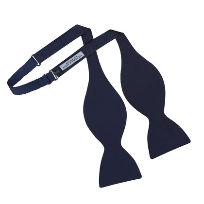 Navy Satin Silk Bow Tie Image 2