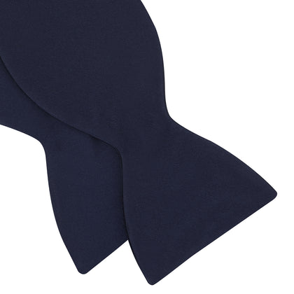 Navy Satin Silk Bow Tie Image 3