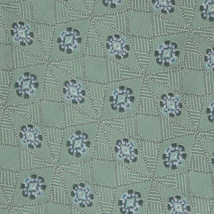 Green Star Flowers Silk Tie Image 2