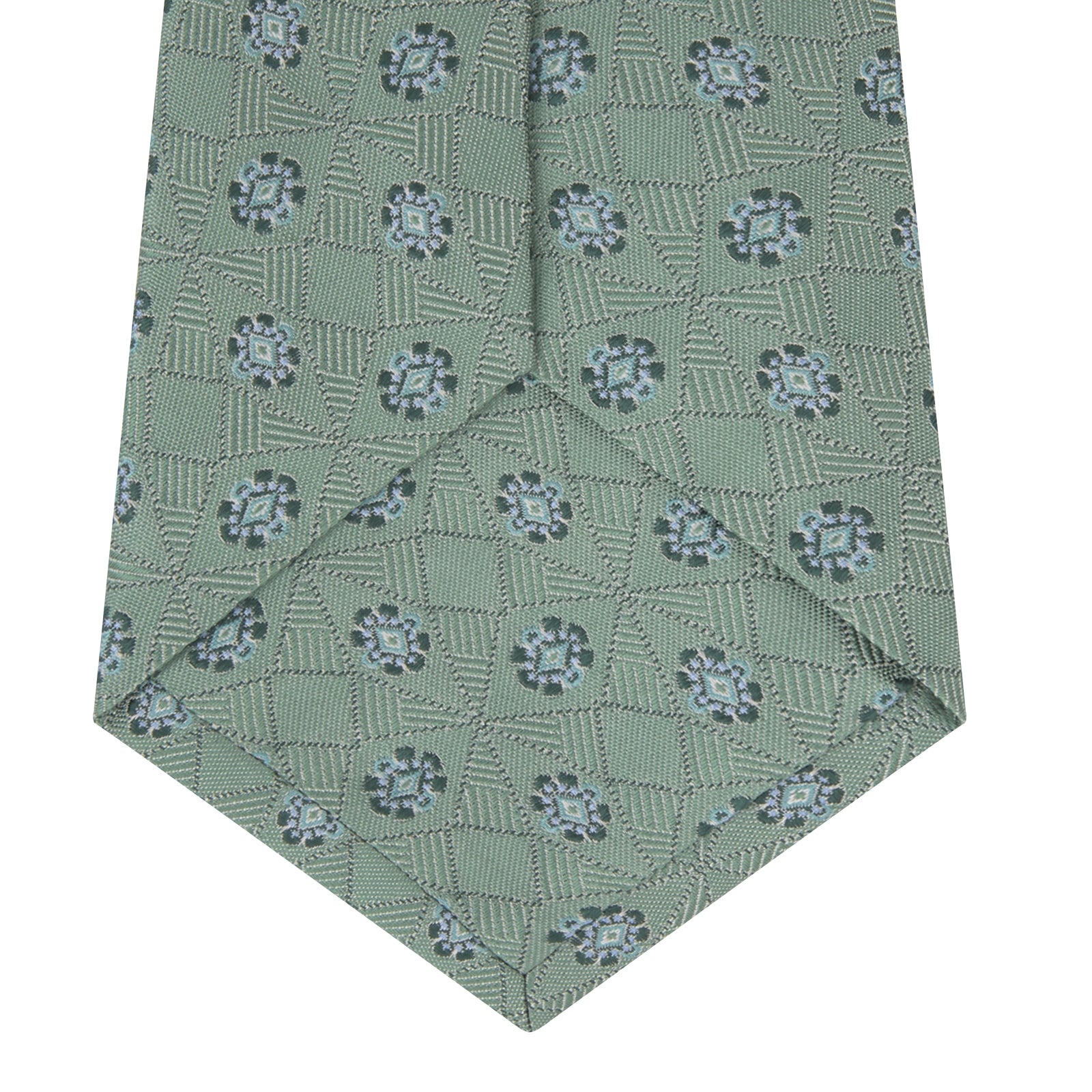 Green Star Flowers Silk Tie