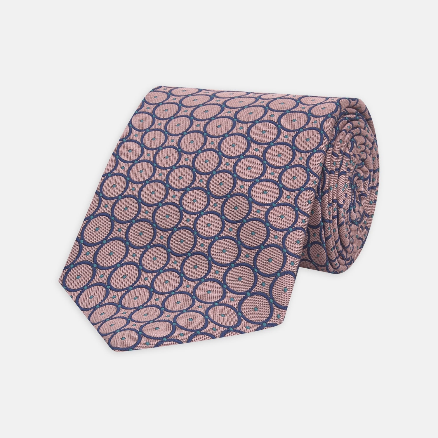 Pink and Blue Shield Silk Tie