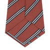 Soft Red Diagonal Stripe Cotton and Silk Tie