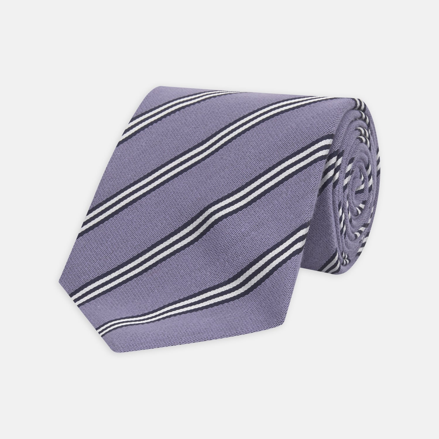 Diagonal Stripe Cotton Silk Tie