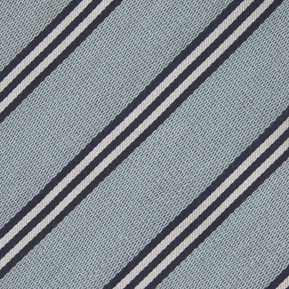 Powder Blue Diagonal Stripe Cotton and Silk Tie Image 2