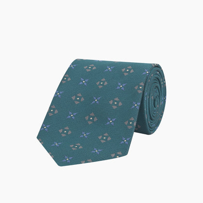 Turquoise Crosses Silk Tie Image 4