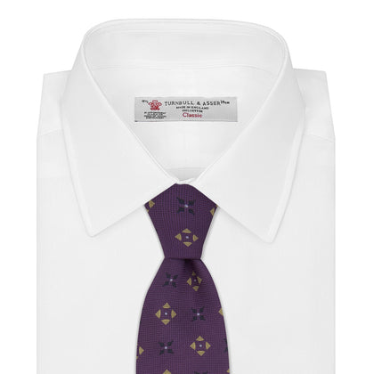 Purple Crosses Silk Tie Image 1