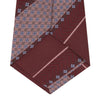 Burgundy and Pink Striped Geo Silk Tie
