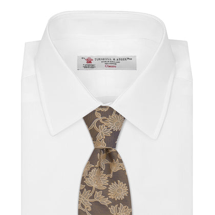 Copper Floral Occasion Silk Tie