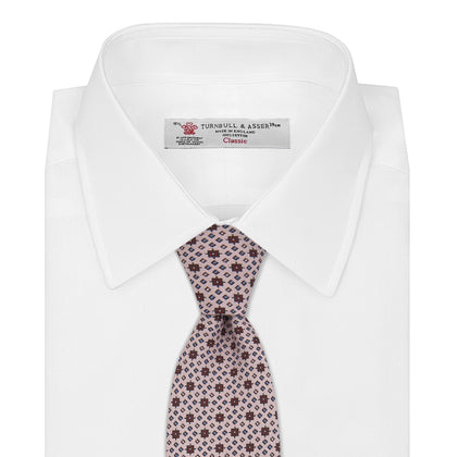 Pastel Pink Geometric Silk Tie Image 1