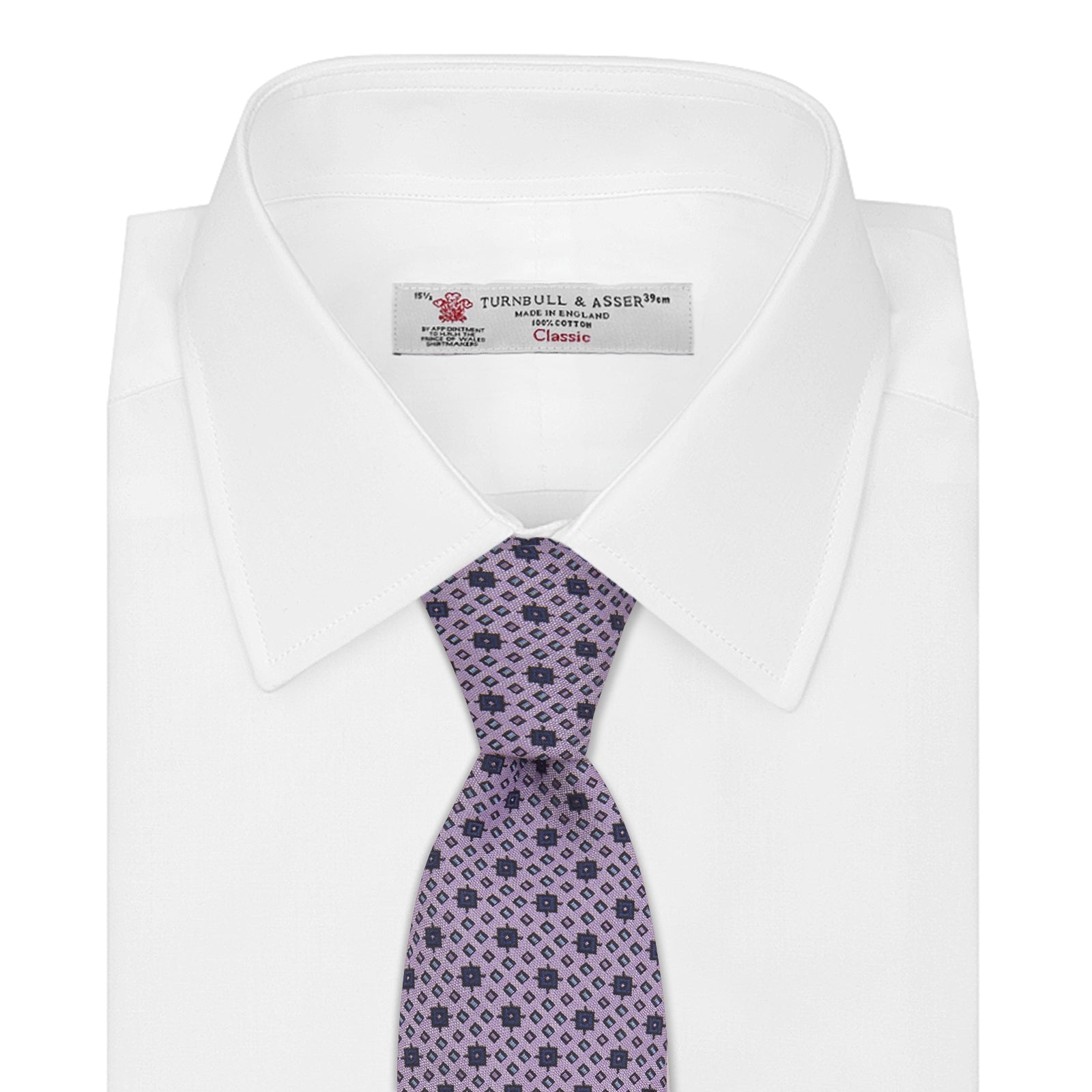 Lilac Geometric Silk Tie