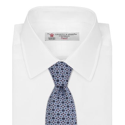 Sky Blue Geometric Silk Tie Image 1