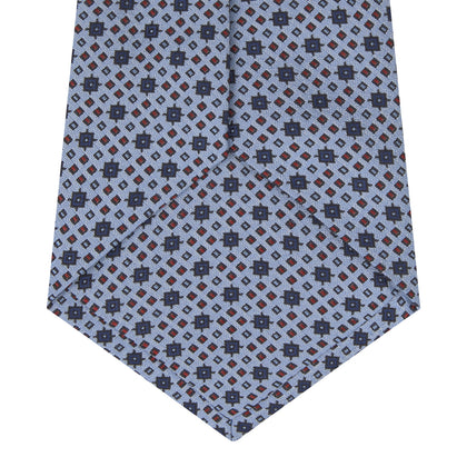 Sky Blue Geometric Silk Tie Image 3