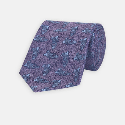Purple Carp Silk Tie Image 4