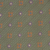 Pistachio Green Floral Silk and Linen Blend Tie