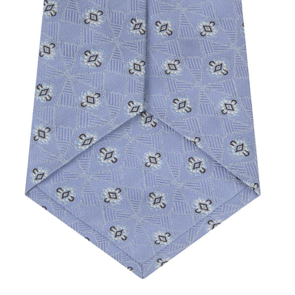 Sky Blue Star Flowers Silk Tie Image 3
