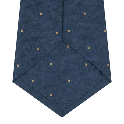 Deep Turquoise Flower Mosaic Silk Tie Image 3