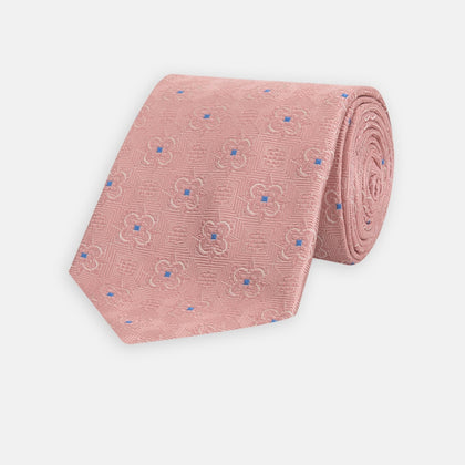 Pink Flower Mosaic Silk Tie Image 4