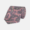 Pink Large Paisley Printed Silk Tie