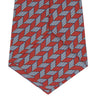 Red and Blue Arrow Printed Silk Tie