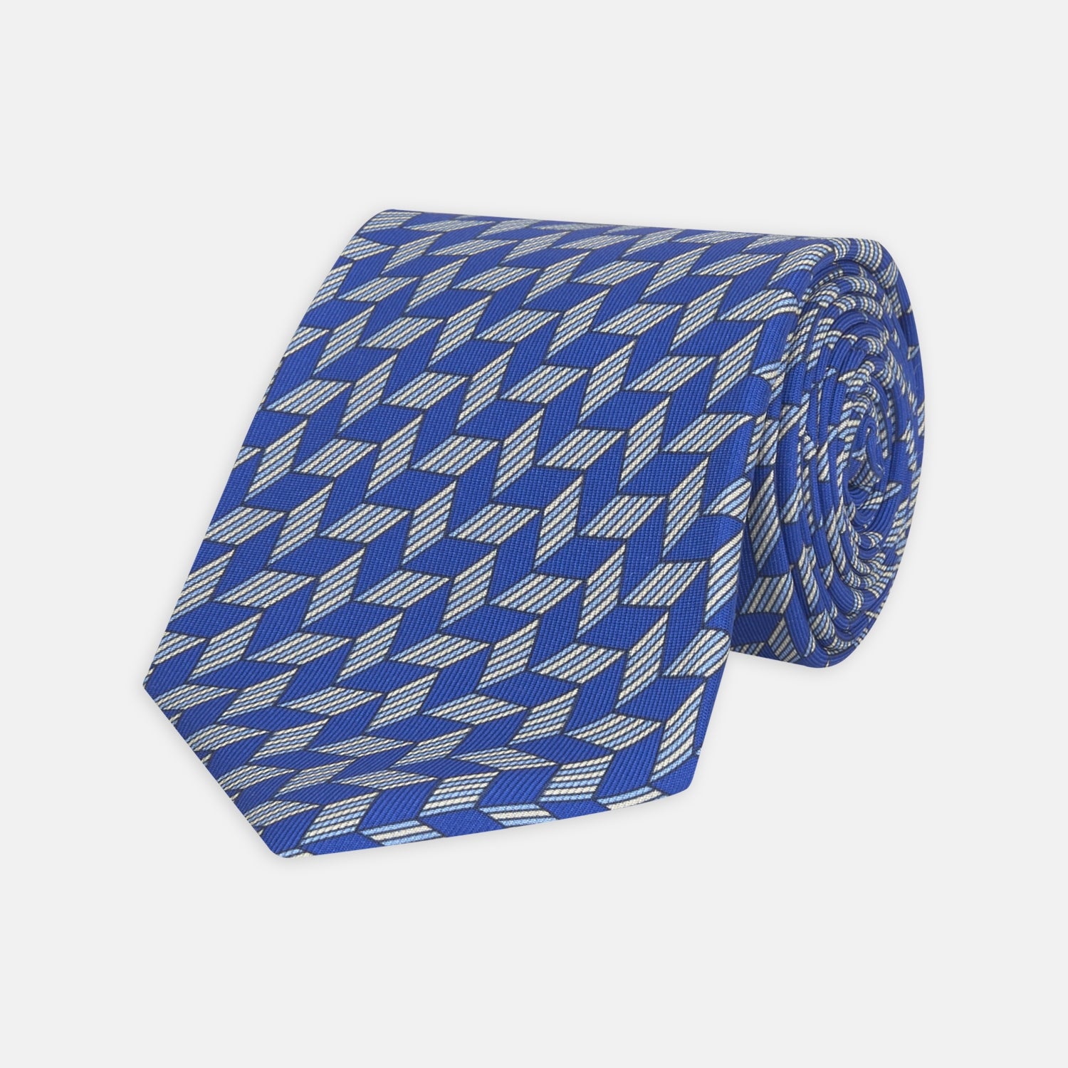 Blue Arrow Printed Silk Tie