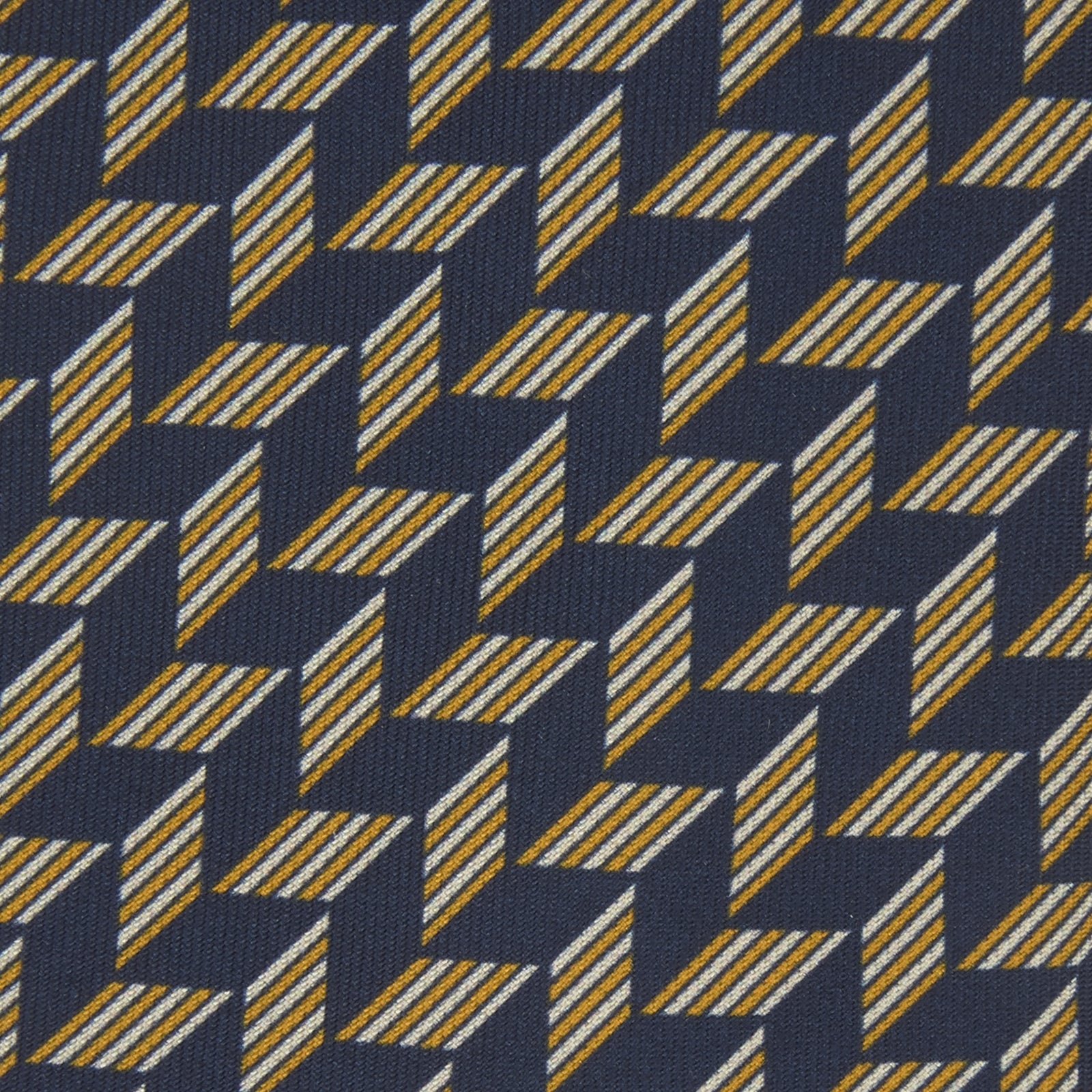 Blue and Gold Arrow Printed Silk Tie
