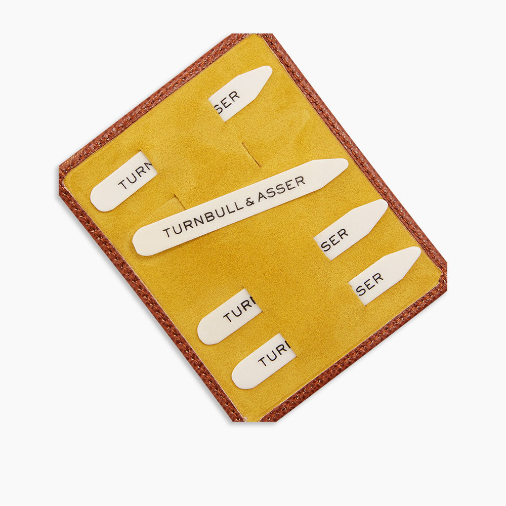 Bone Collar Stays Leather Lined Mustard Suede Tray