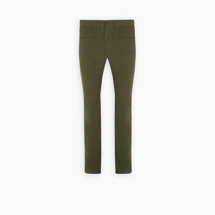 Hanley Dark Olive Moleskin 5-Pocket Trousers Image 3
