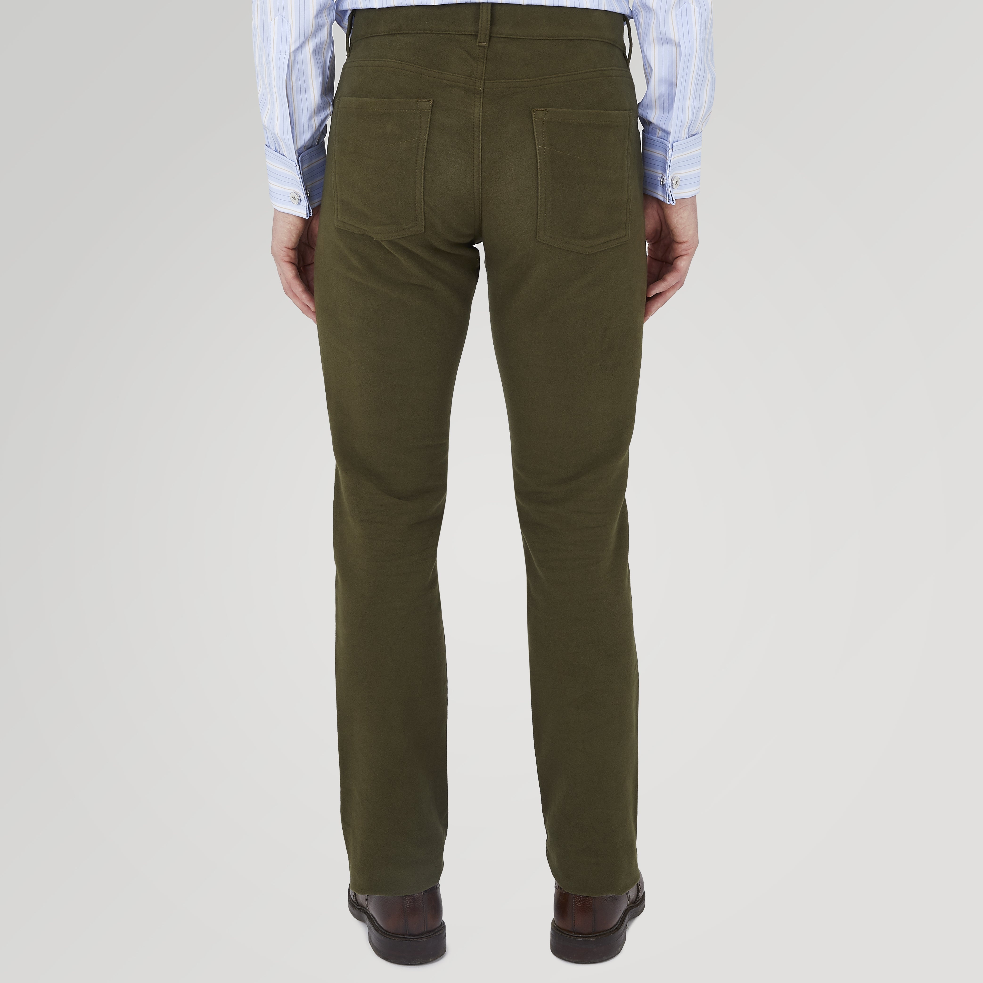 Image 3 of product Hanley Dark Olive Moleskin 5-Pocket Trousers