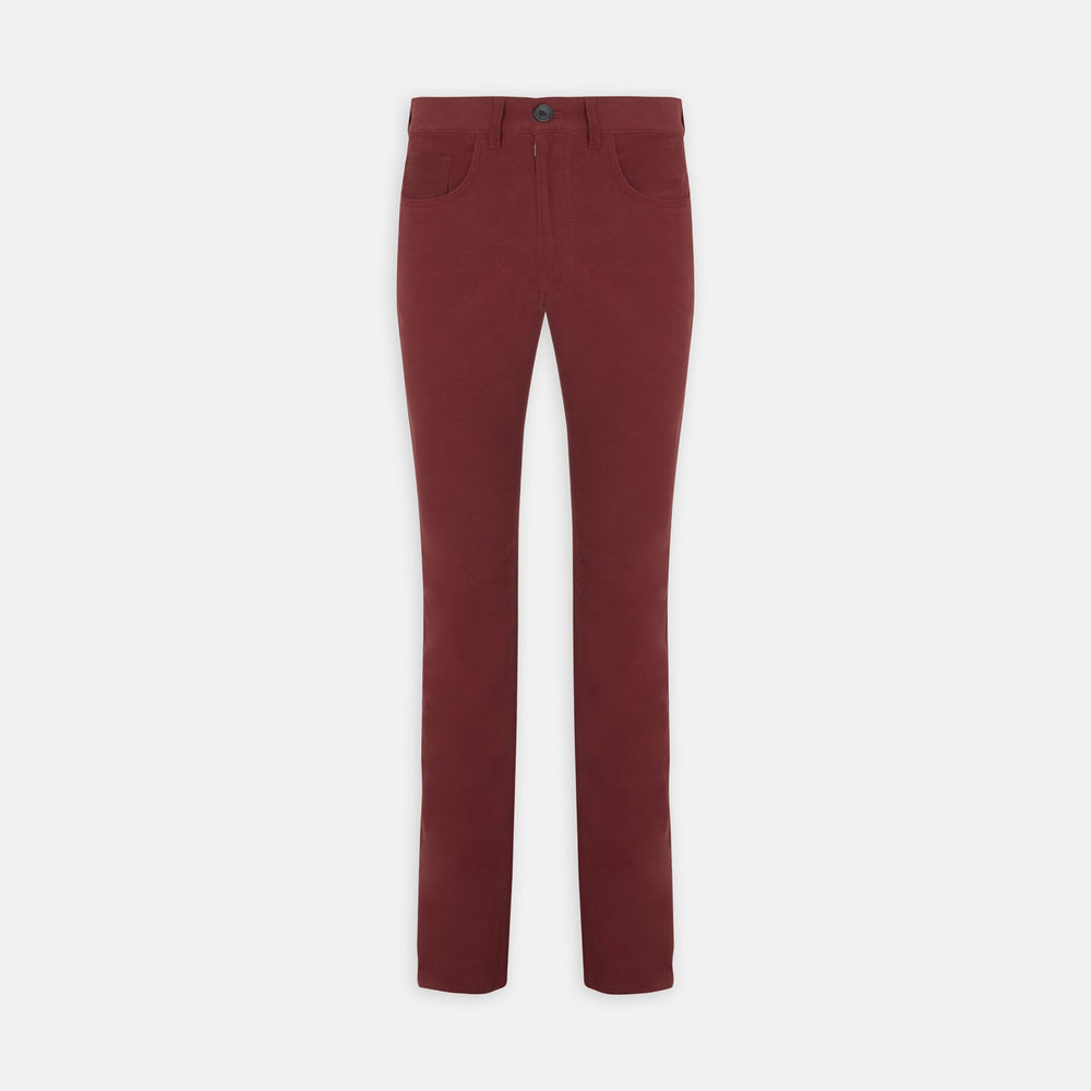 Hanley Maroon Moleskin 5-Pocket Trousers