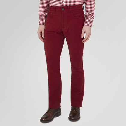 Hanley Maroon Moleskin 5-Pocket Trousers