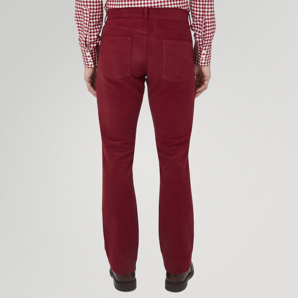 Hanley Maroon Moleskin 5-Pocket Trousers